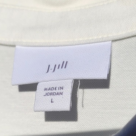 J Jill Oversized Relaxed Knit Cream Button Up Shirt Nwot Size Large - Picture 2 of 5